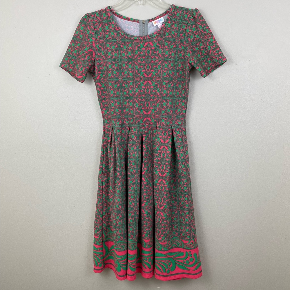 LuLaRoe Amelia Geometric Pleated Dress